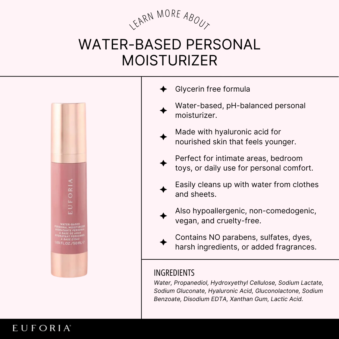 Water Based Personal Moisturizer